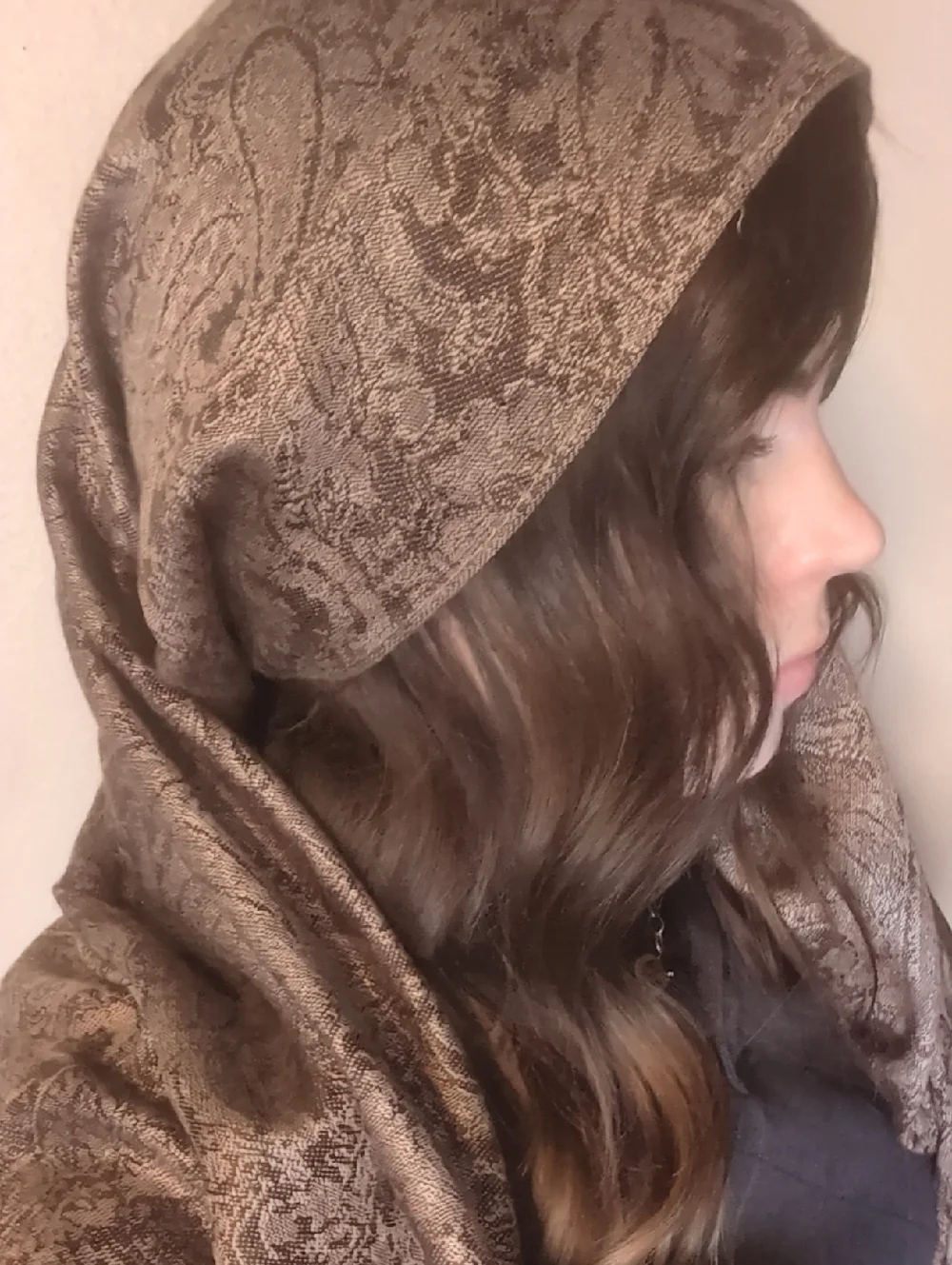 Versatile Brown Paisley Hair Scarf Wrap